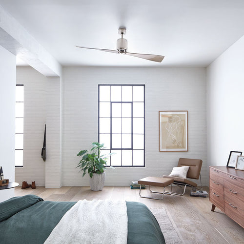 152 cm Deckenventilator mit 2 Flügeln, poliertes Nickel, Fernbedienung