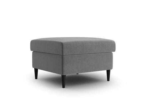 Cosmopolitan Design Poef Kyoto flueel lichtgrijs - 70x70x45cm