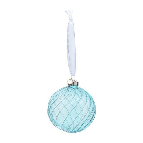 Rivièra Maison Jolly Christmas Ornament blue Dia10 - Glas - Blauw - vtwonen shop