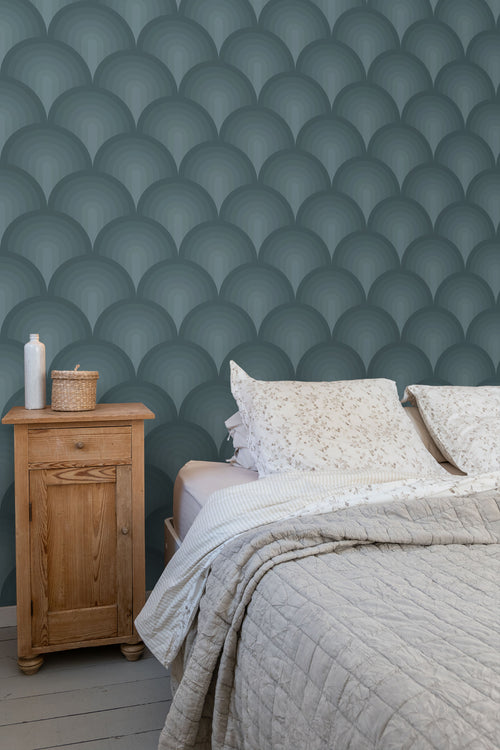 ESTAhome behang 3D-motief petrolblauw - 50 x 900 cm - 131123 - vtwonen shop