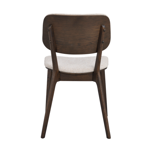 Rowico Home Barrett Houten Eetkamerstoel Bruin met Beige Zitting