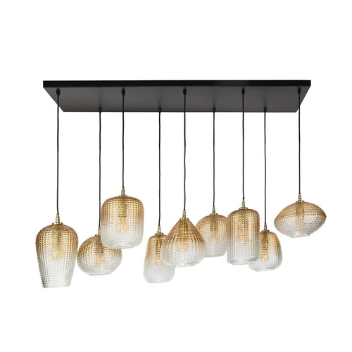 Giga Meubel Hanglamp Dot Pattern - Amber - 9-Lichts - 120x40x150cm