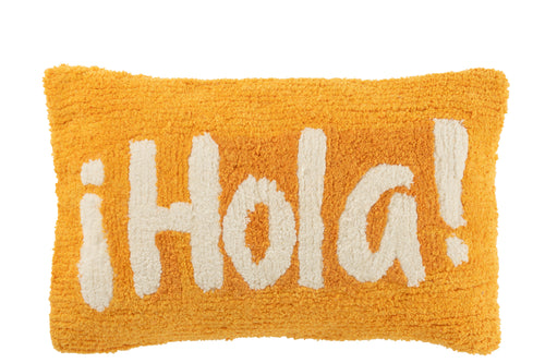 J-Line kussen Hola Getuft - katoen - oranje/wit - vtwonen shop