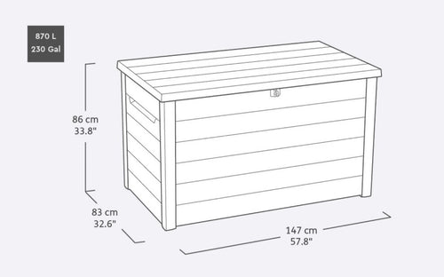 Keter Ontario Opbergbox - 870L - 147x83x86cm - Grafiet - vtwonen shop