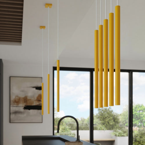 Sollux Lighting Hanglamp PASTELO 2 geel - 15x15x118cm