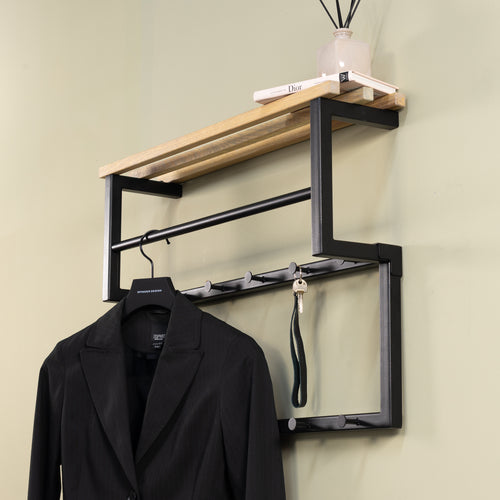 Spinder Design kapstok Rizzoli XS - Zwart / Eiken - 10 haken - vtwonen shop