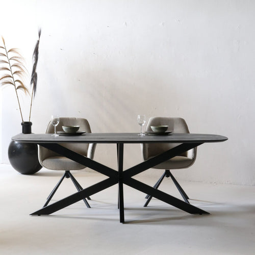 Giga Meubel Eettafel Jordan - Deens Ovaal - Mangohout - 160cm