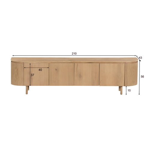 Livingfurn tv-meubel Tobago - bruin - 43x210x56 - vtwonen shop