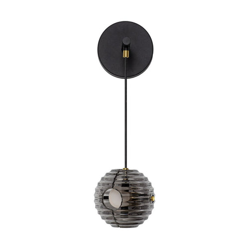 Nova Luce LAS Bolvormige wandlampen in zandzwart, goud en grijs, LED 13W 650lm 3000K