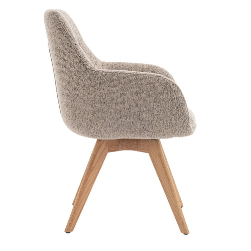 DÉJA Living Eetkamerstoel Noé - Taupe/Naturel - Draaibaar - Set van 2 - vtwonen shop