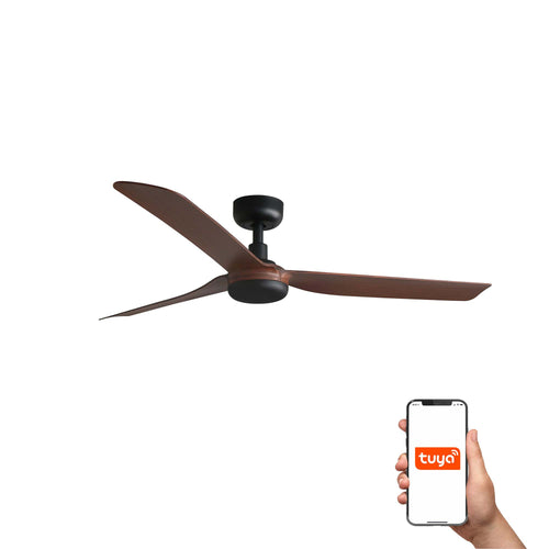 Faro Punt Medium 3-blads matzwart, walnoot Tuya Smart System