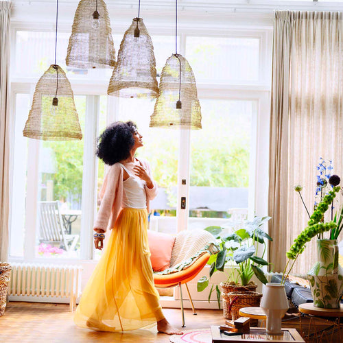 Return to Sender Lampenkap 50 cm van goud geweven metaal - vtwonen shop