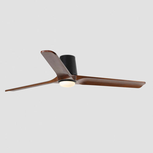Faro Heywood Tub Grote plafondventilator met 3 bladen, matzwart, walnoot met licht 2700 - 4000 - 6000K