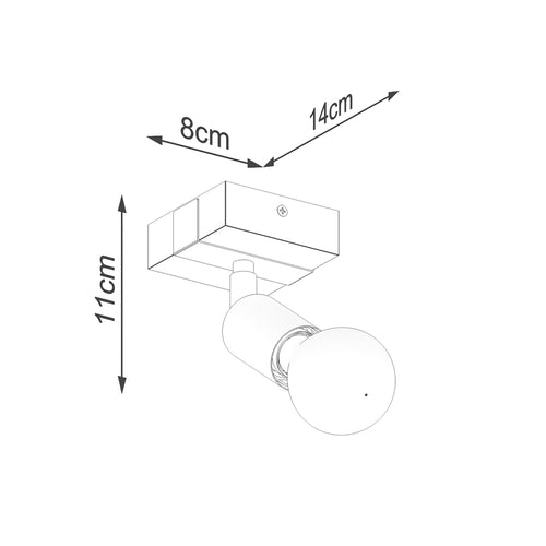 Sollux Lighting Wandlamp ZUCA zwart - 14x8x11cm