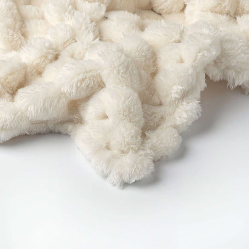 VIVIAN - plaid 150x200 cm - superzacht - 100% gerecycled - Snow White - wit