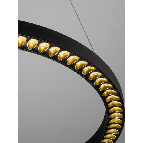Nova Luce DEOS Geïntegreerde LED-hanglamp voor plafond, zandkleurig zwart, Triac dimbaar, 27W, 2083lm, 3000K
