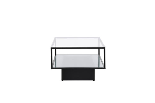 Rebellenclub Salontafel Lucera - 130 x 60 cm - Zwart met Glazen Blad - vtwonen shop