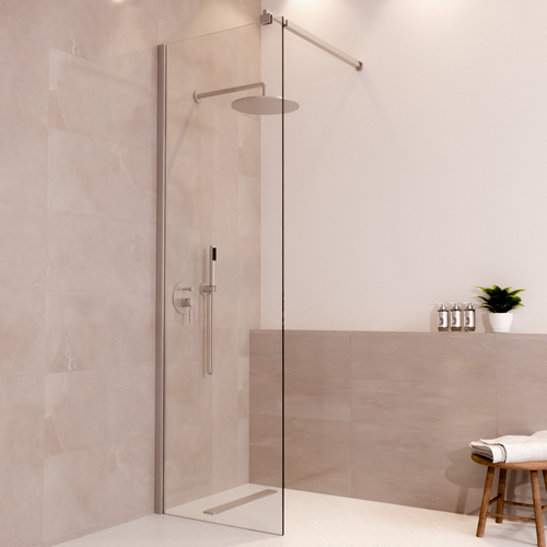 LOMAZOO douchewand Lima - inloopdouche - anti kalk nano coating - helder glas - 8 mm - chroom - 60 x 200 cm