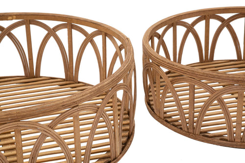 Mauro Ferretti opbergmand - set van 3 - Ø 50x16 - 40x14 - 30x12 cm - bruin