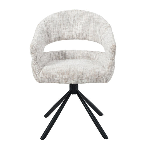 DÉJA Living Eetkamerstoel Zoë - Greige - Draaibaar - Set van 2 - vtwonen shop