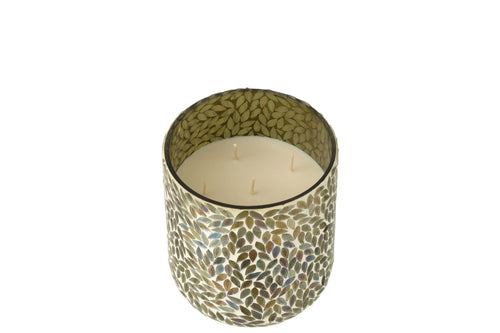J-Line geurkaars Tea & Herbs - glas - groen - large - 120U