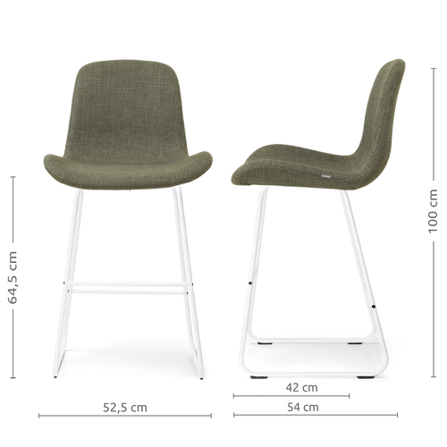 Nolon Nino-Fé barkruk forestgroen - wit onderstel - 65 cm - vtwonen shop