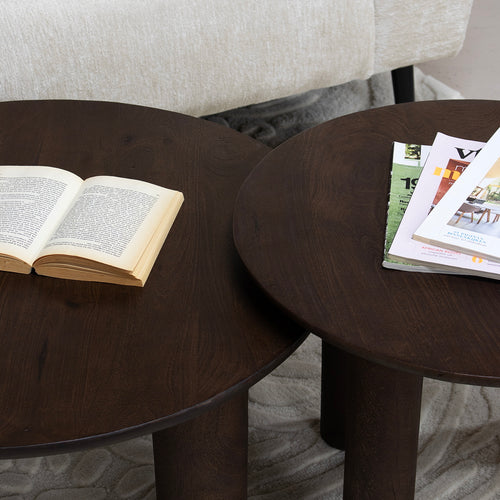 Giga Meubel Salontafel Misao - Rond - Mangohout - 75cm