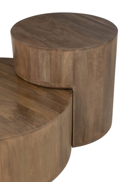 J-Line bijzettafel toge - hout - bruin - 2 stuks