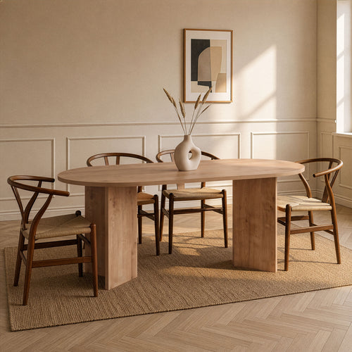 Calicosy - Eettafel met afgeronde randen SABLE - 89,5x180x75 cm