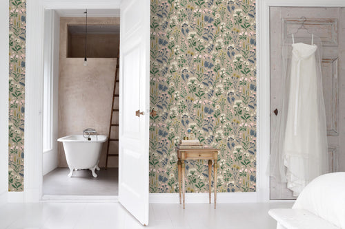 Sanders & Sanders behang veldbloemen taupe en meerkleurig - 50 x 900 cm - 935408