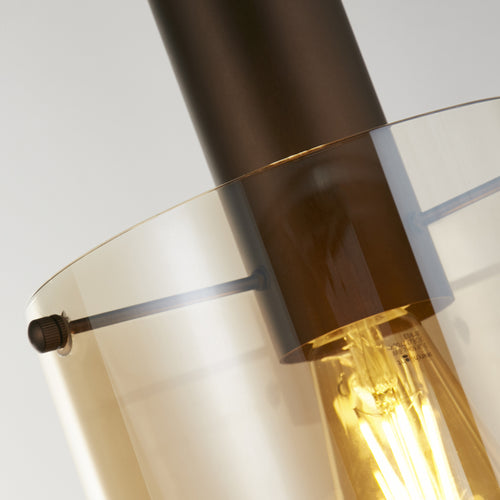 Searchlight hanglamp Sweden - 1 lichts - 20  x 120   cm - bruin