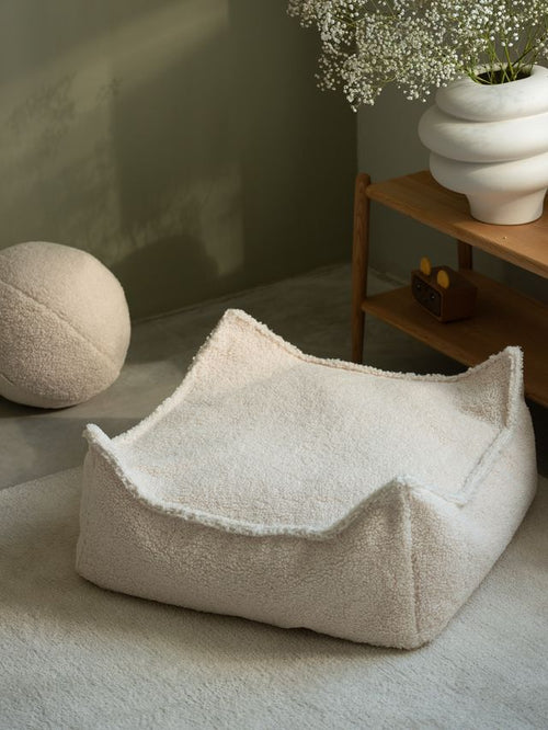 Wigiwama Vierkante Poef - Crème - vtwonen shop