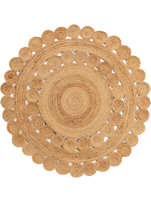 benuta jute vloerkleed Jutta - lichtbruin - ø 120 cm