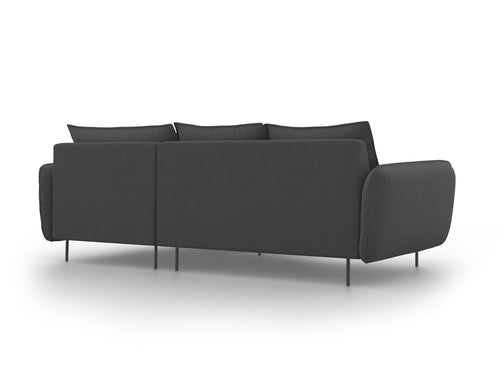 Cosmopolitan Design rechter hoekbank Vienna 5-zits, structurele stof, donkergrijs - 170x255x95cm