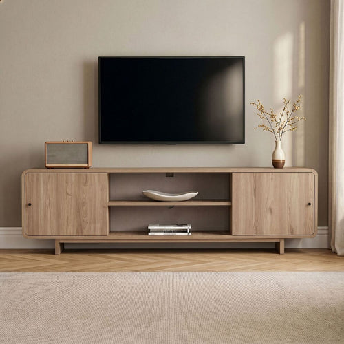 Calicosy - Tv-meubel CELENA - Donker hout 180x34x52 cm