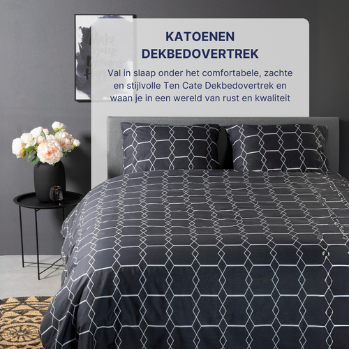 Katoenen Dekbedovertrek - Graphic Gray