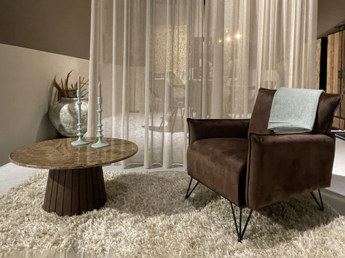 Livingfurn salontafel Empador - 80cm - marmer / Hout