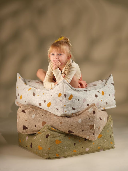 Wigiwama Terrazzo Vierkante Poef - Groen