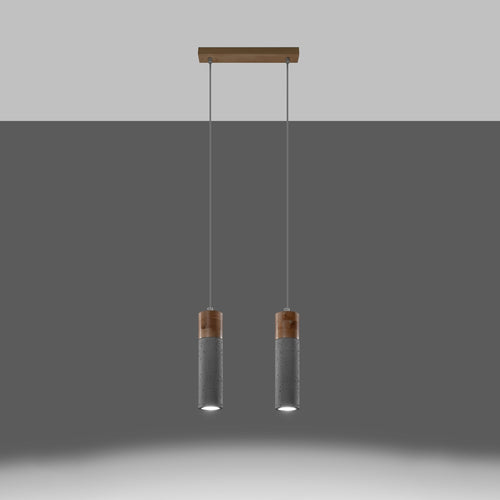 Sollux Lighting Hanglamp ZANE 2 grijs - 30x6x120cm