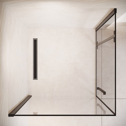 Badplaats Douchecabine Vancouver 90 x 90 x 190 cm - Zwart - Douchewand met Draaideur