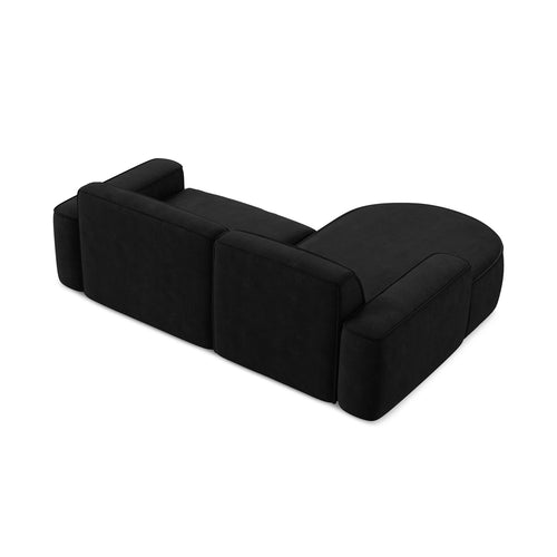LaMiaSofa hoekbank links Melissa - chenille stof - zwart - 224x166x70
