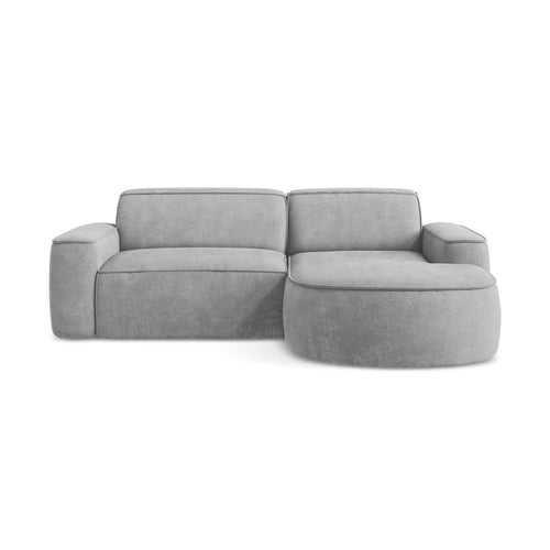 LaMiaSofa hoekbank rechts Melissa - chenille stof - lichtgrijs - 224x166x70