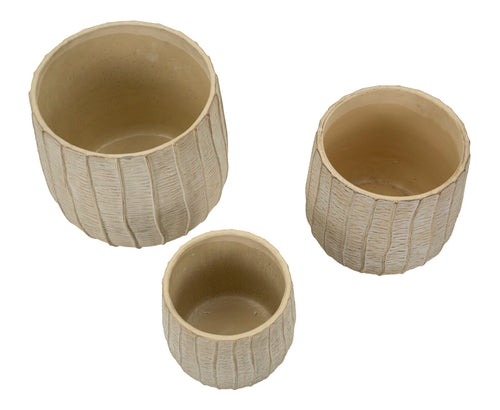 Mauro Ferretti vaas - set van 3 - 30,5x27-25x22,2-19,5x18 cm - crème