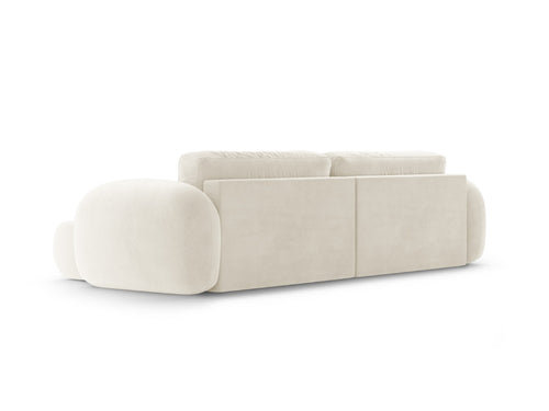Cosmopolitan Design Omkeerbare converteerbare hoekbank met opbergdoos Tonale 4-zits, flueel ivoor - 149x262x88cm