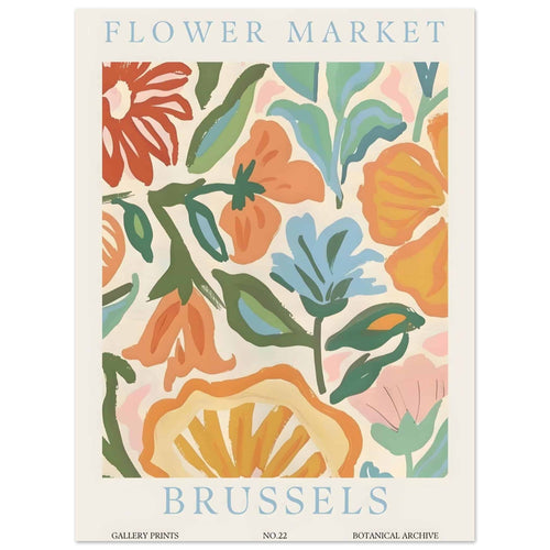 Artfulprints  Flower market - Brussels   poster 30x40 cm - vtwonen shop
