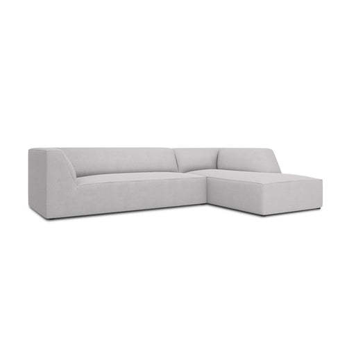Cosmopolitan Design - Modulaire hoekbank rechts Siena 4-zits, structurele stof lichtgrijs - 180x273x69cm