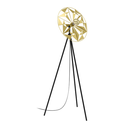 EGLO vloerlamp Castanuelo - e27 - 152 cm - zwart/goud - vtwonen shop