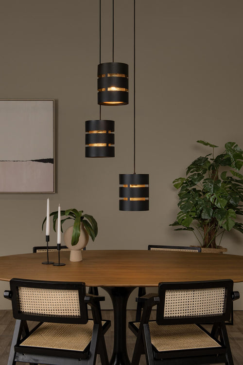 Lucide hanglamp ROSAS - 3xE27 - Zwart - vtwonen shop