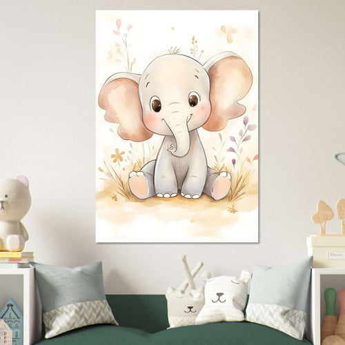 Artfulprints  Schattige olifant   poster A4 21x29.7 cm - vtwonen shop
