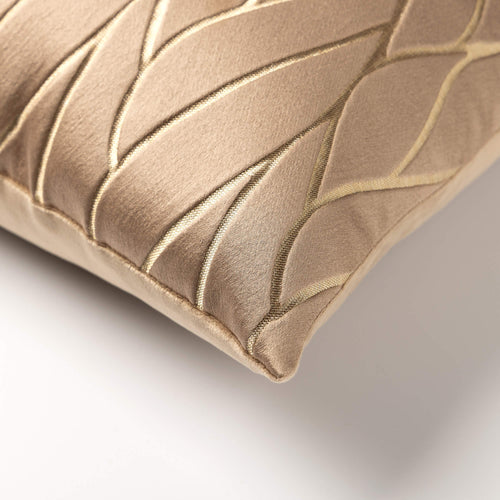 NOVAN - kussenhoes 45x45 cm - organisch motief - met glans - Dune - beige